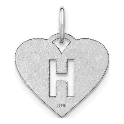 Sterling Silver Heart Letter H Charm – view 3