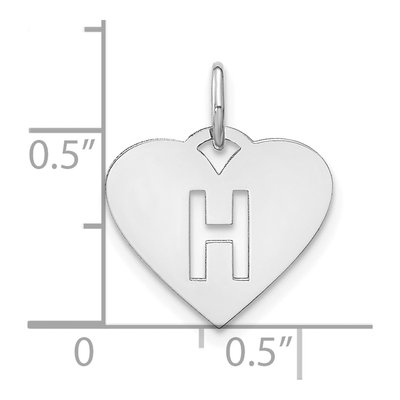 Sterling Silver Heart Letter H Charm – view 4