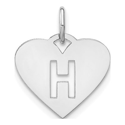 Sterling Silver Heart Letter H Charm