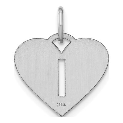 Sterling Silver Heart Initial I Charm – view 3