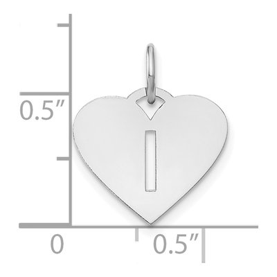 Sterling Silver Heart Initial I Charm – view 4