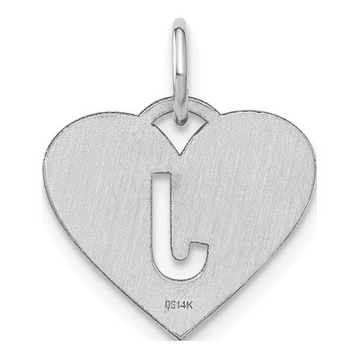 Sterling Silver Heart Letter J Pendant – view 3