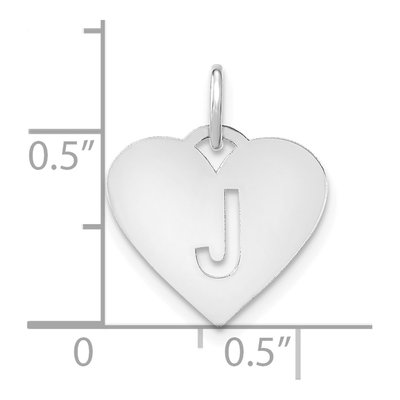 Sterling Silver Heart Letter J Pendant – view 4