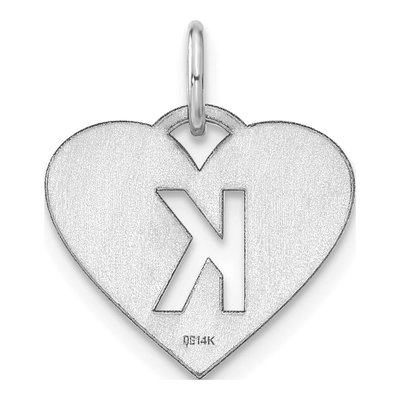 Sterling Silver Heart Letter K Charm – view 3
