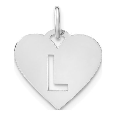 Sterling Silver Heart Letter L Pendant