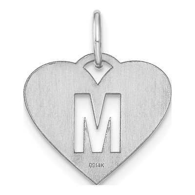 Sterling Silver Heart Letter M Pendant – view 3