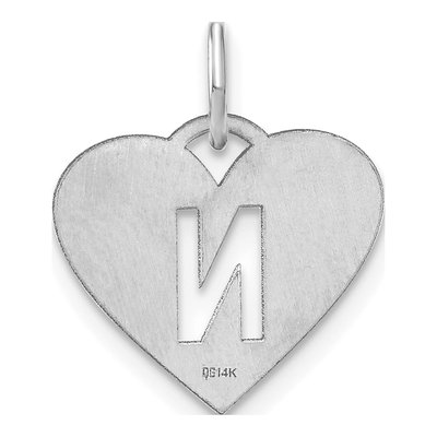 Sterling Silver Heart Letter N Pendant – view 3