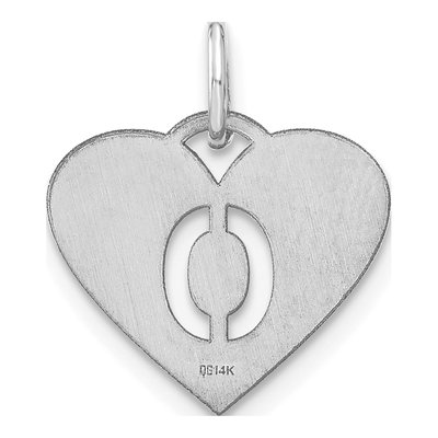 Sterling Silver Heart Letter O Charm – view 3