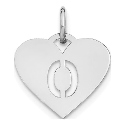 Sterling Silver Heart Letter O Charm