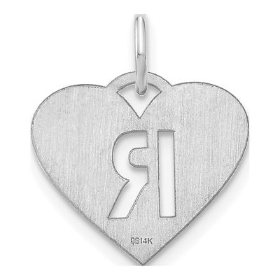Sterling Silver Heart Letter R Pendant – view 3