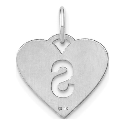 Sterling Silver Heart Letter S Pendant – view 3