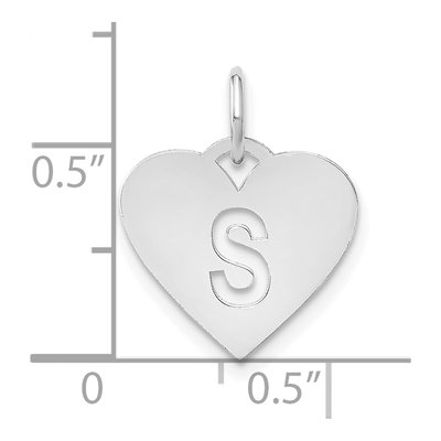 Sterling Silver Heart Letter S Pendant – view 4