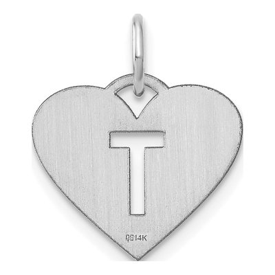 Sterling Silver Heart Letter T Pendant – view 3