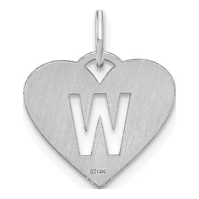 Sterling Silver Heart Letter W Charm – view 3
