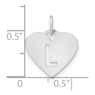 14K White Gold Letter L Pendant – view 4