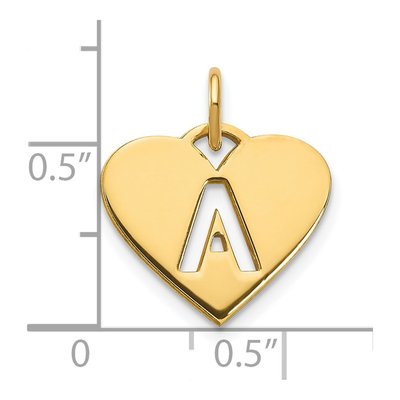 14K Yellow Gold 'a' Letter A Charm – view 3