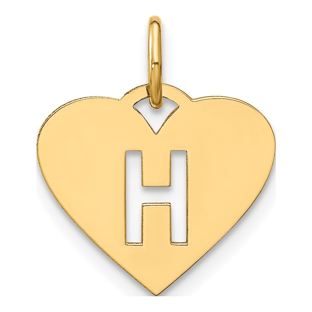 14K Yellow Gold Letter H Pendant
