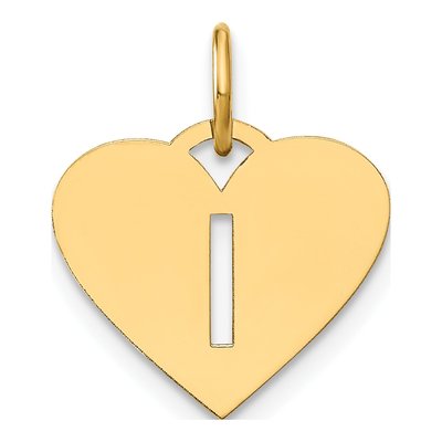 14K Yellow Gold Initial I Charm