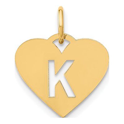 14K Yellow Gold Letter K Charm