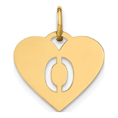 14K Yellow Gold Letter O Pendant