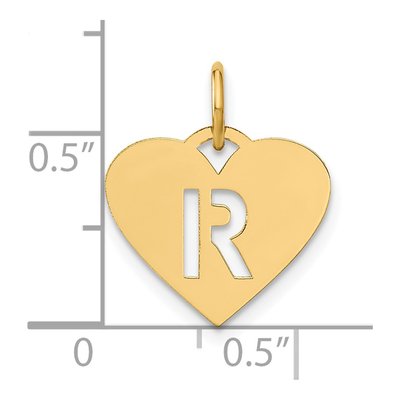 14K Yellow Gold Letter R Charm – view 5
