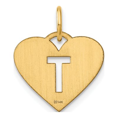 14K Yellow Gold Letter T Pendant – view 4
