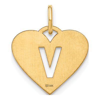 14K Yellow Gold Letter V Pendant – view 3