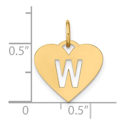 14K Yellow Gold Letter W Pendant – view 5