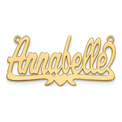 Gold-Plated Sterling Silver Personalized Heart Name Plate Pendant – view 3
