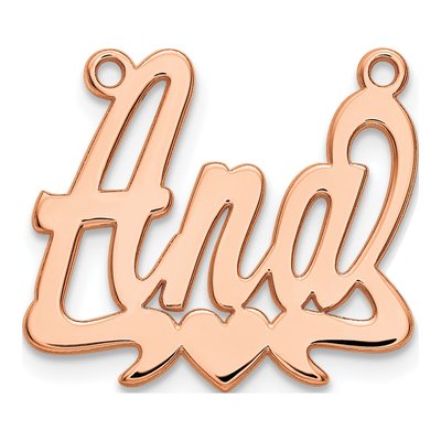 14K Rose Gold Personalized Heart Name Plate Pendant – view 2
