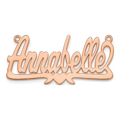 14K Rose Gold Personalized Heart Name Plate Pendant – view 3