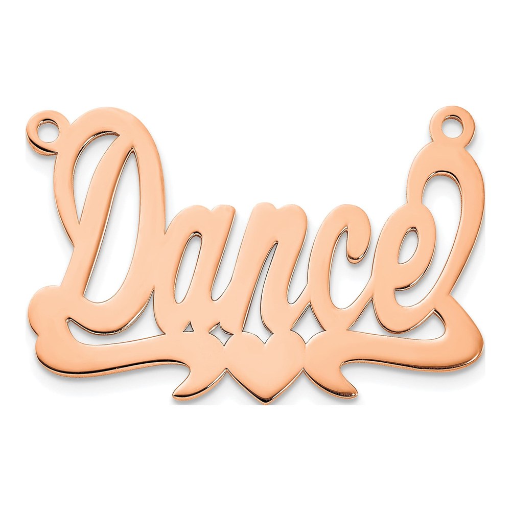 14K Rose Gold Personalized Heart Name Plate Pendant