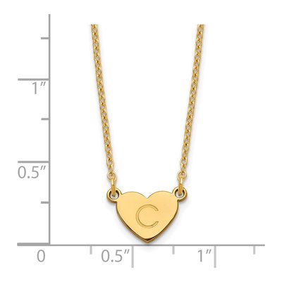Gold-Plated Sterling Silver Personalized Initial Heart Necklace – view 3