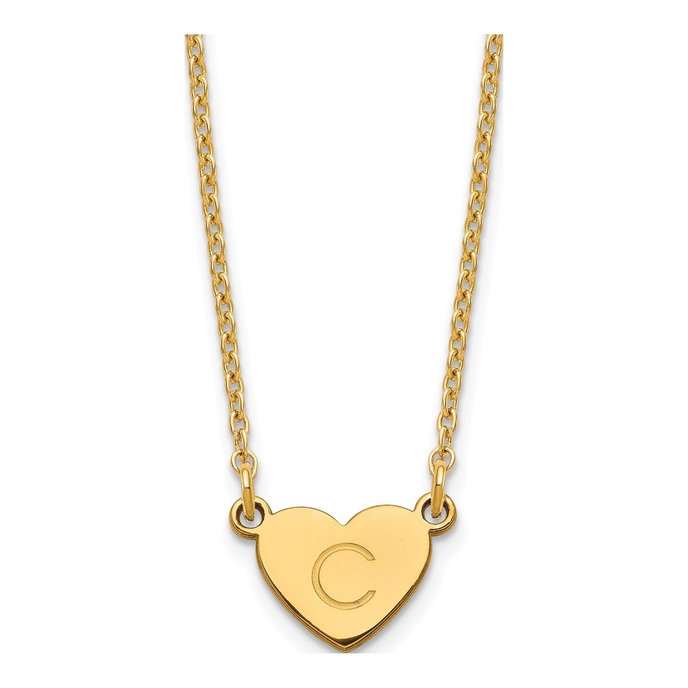 Gold-Plated Sterling Silver Personalized Initial Heart Necklace