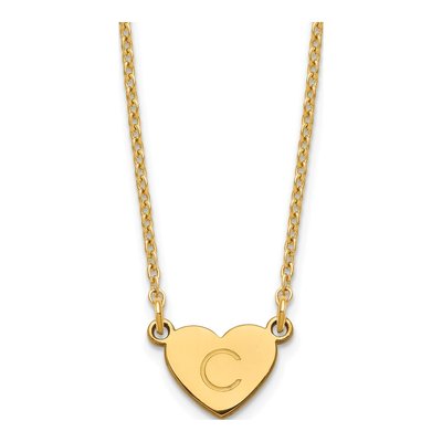Gold-Plated Sterling Silver Personalized Initial Heart Necklace