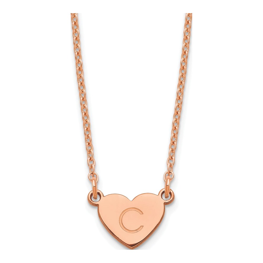 Rose Gold-Plated Sterling Silver Personalized Initial Heart Necklace