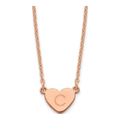 Rose Gold-Plated Sterling Silver Personalized Initial Heart Necklace