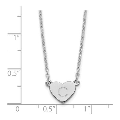 Sterling Silver Personalized Initial Heart Necklace – view 3