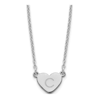 Sterling Silver Personalized Initial Heart Necklace