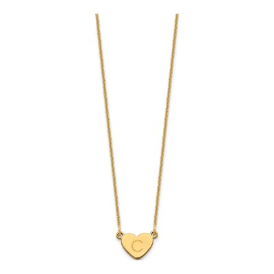 14K Yellow Gold Personalized Initial Heart Necklace – view 2