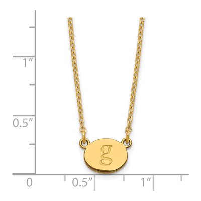 Gold-Plated Sterling Silver Personalized Oval Initial Necklace – view 3