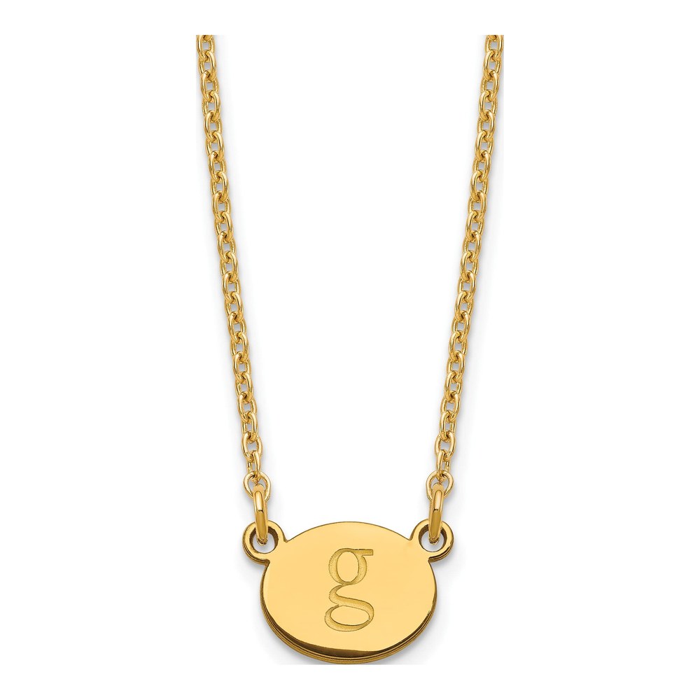 Gold-Plated Sterling Silver Personalized Oval Initial Necklace