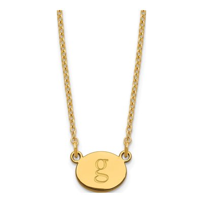 Gold-Plated Sterling Silver Personalized Oval Initial Necklace