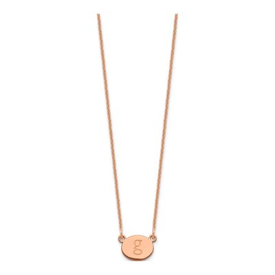 14K Rose Gold Oval Initial Necklace – view 2