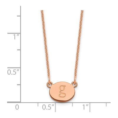 14K Rose Gold Oval Initial Necklace – view 3