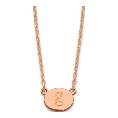 Rose Gold-Plated Sterling Silver Oval Initial Necklace