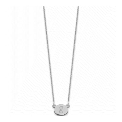 14K White Gold Personalized Oval Initial Necklace – view 2
