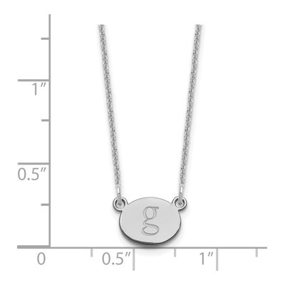14K White Gold Personalized Oval Initial Necklace – view 3