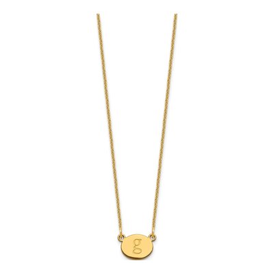 14K Yellow Gold Oval Initial Necklace – view 2