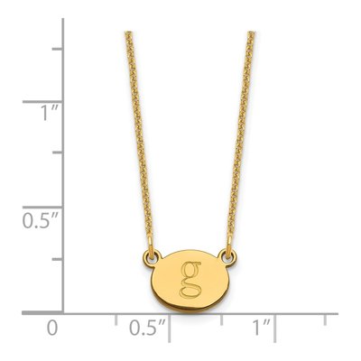 14K Yellow Gold Oval Initial Necklace – view 3
